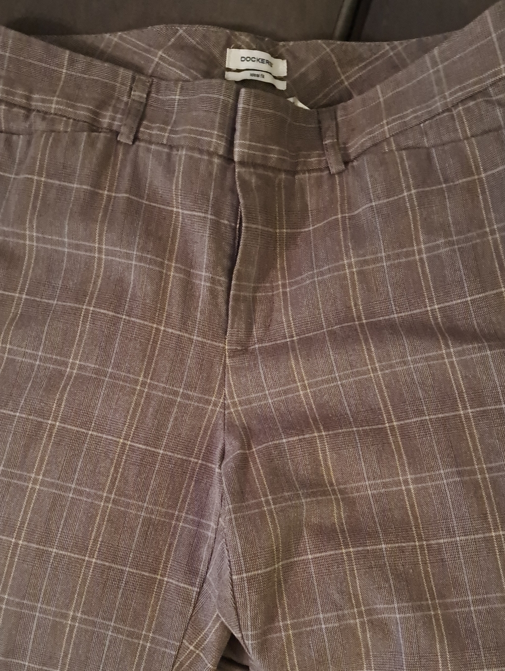 Dockers Brown Plaid Dress Pants